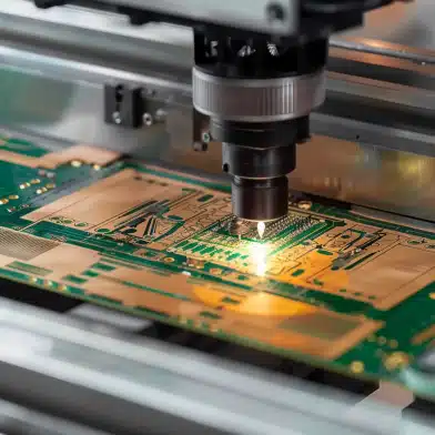 electronic parts being laser cutting